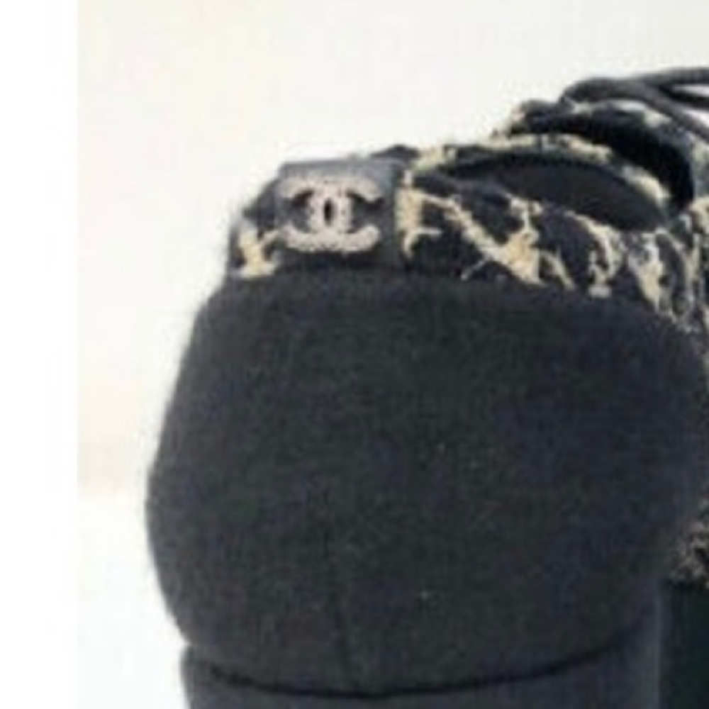 Chanel 36.5 Black Tweed Platform Shoes 2972-7-11621 - Picture 8 of 8